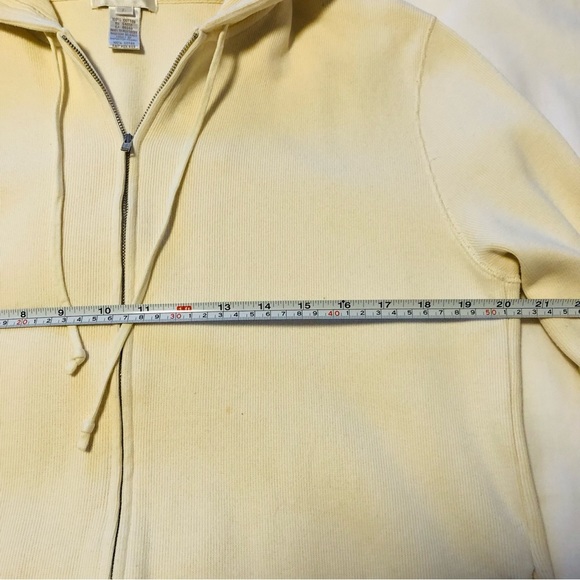 Jones New York Sport Large Creamy Cotton Knit Hoodie Full Front Zipper Hood - Picture 7 of 9
